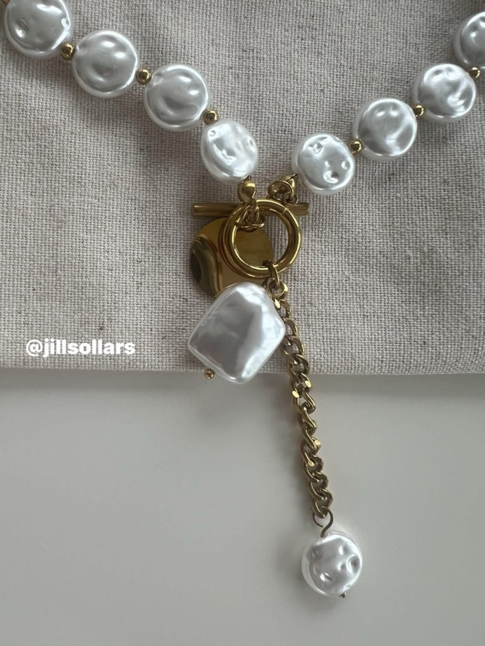 New Mayamar fresh water Pearl and Gold Toggle Pendant Necklace - Picture 3 of 4